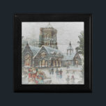 Old time Santa with children in front of a church  Gift Box<br><div class="desc">Old time Santa with children in front of a church on a snowy day.
100% Customisable. Click on the CUSTOMIZE button to add,  move,  delete,  resize or change any of the fonts or graphics.</div>