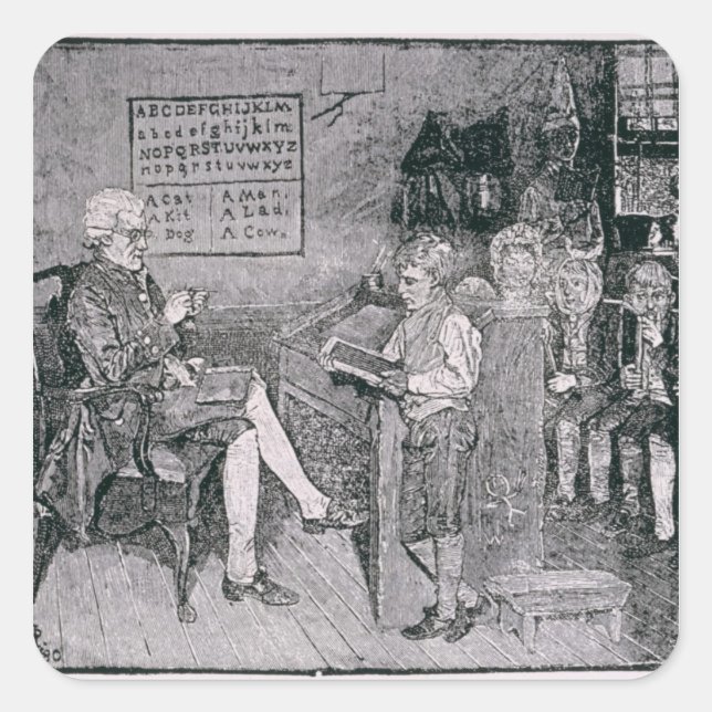 Old-Time School in Pennsylvania Square Sticker (Front)