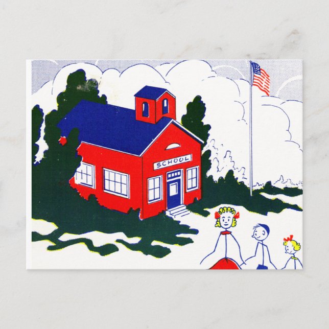 Old Time School Postcard (Front)