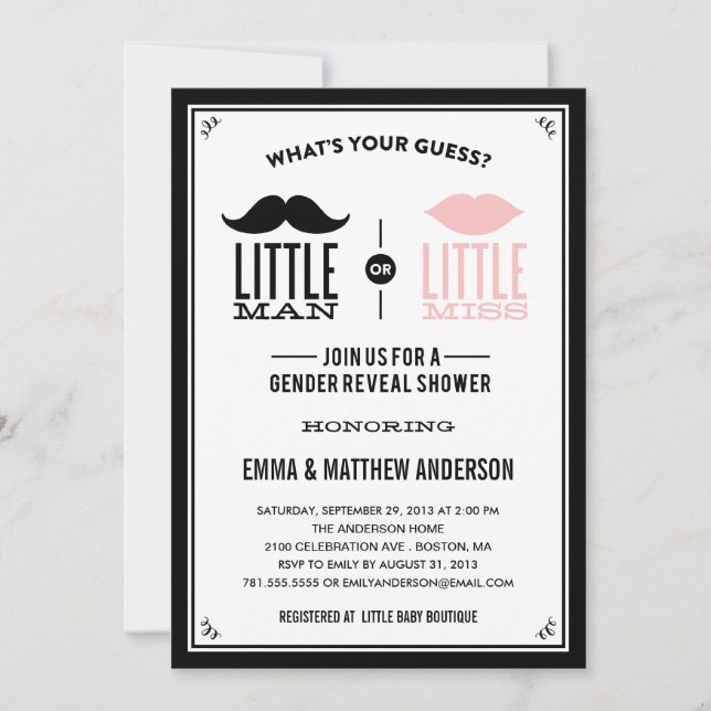 OLD TIME SHOWER | GENDER REVEAL INVITATION (Front)