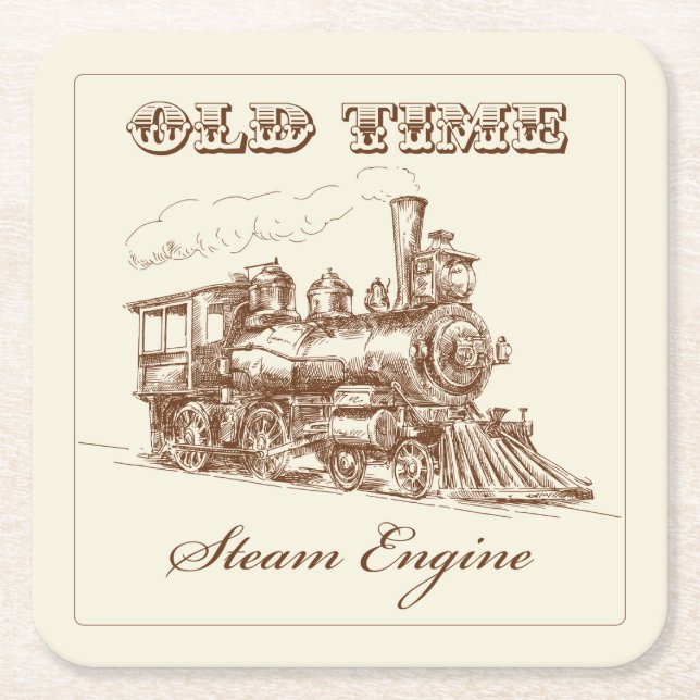 Old Time Steam Engine Train Coaster Set (Front)