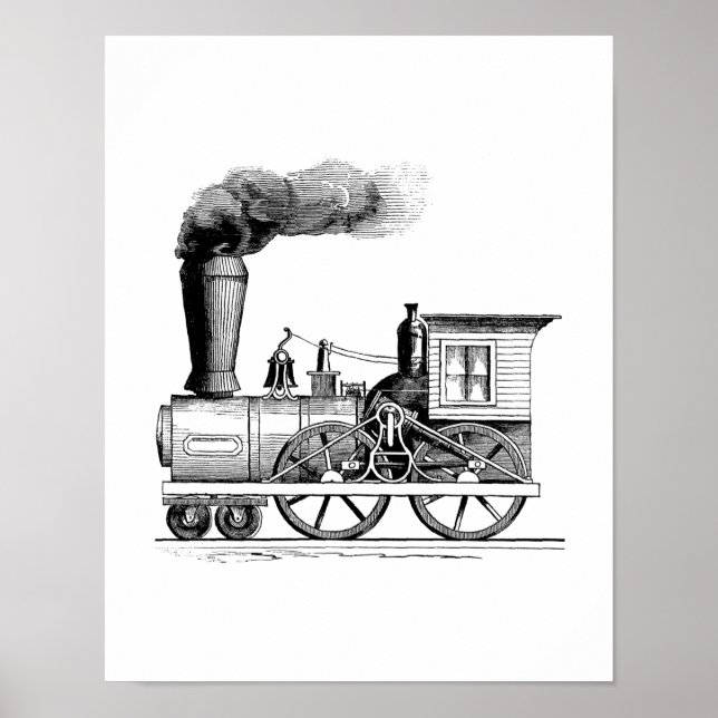 Old Time Steam Locomotive Poster (Front)