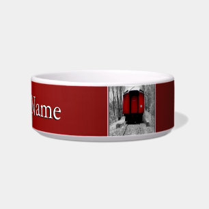 Old Time Steam Train Red and Black Bowl