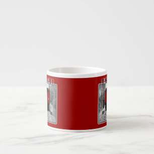 Old Time Steam Train Red and Black Espresso Cup