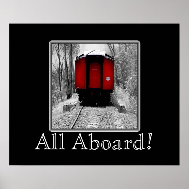 Old Time Steam Train Red and Black Poster (Front)