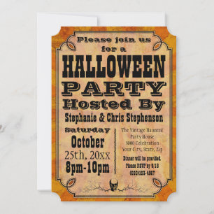 Old-Time Vintage Halloween Party Invitation