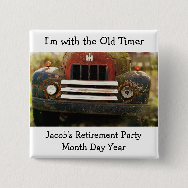 Old Timer Antique Truck Occasion Pin Badge (Front)