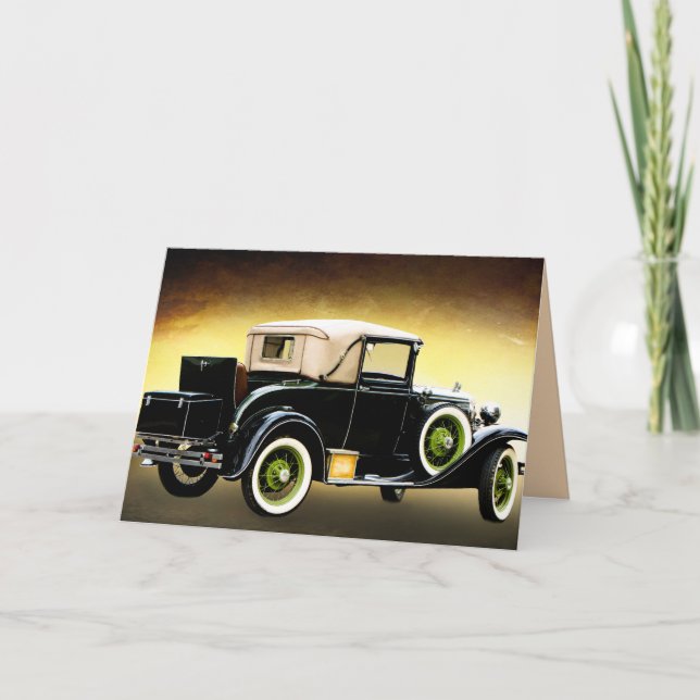old timer car greeting card (Front)