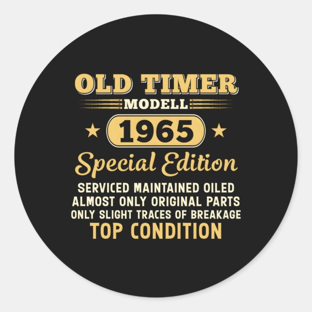 Old Timer Modell 1965 Special Edition Classic Round Sticker (Front)