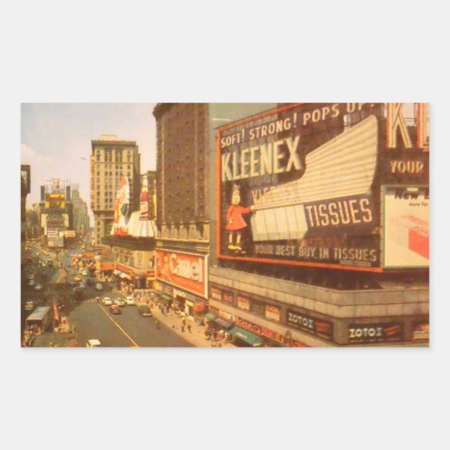 Old Times Square Rectangular Sticker (Front)