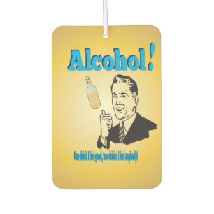 Old-Timey Alcohol Humour Gag Jest Car Air Freshener
