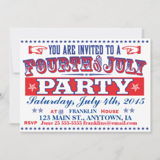 Old Timey Fourth of July Party Invitation