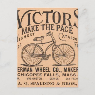 Old' Timey Pennyfarthing Victorian Bicycle Postcard