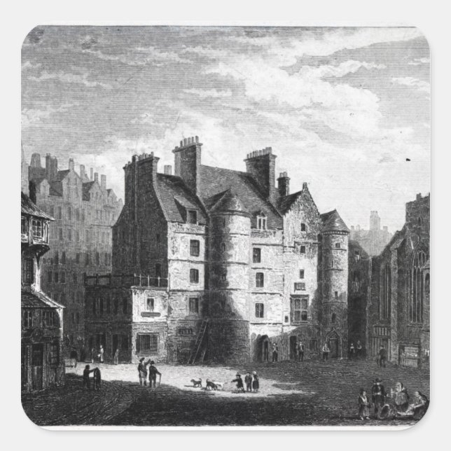 Old Tolbooth, Edinburgh Square Sticker (Front)