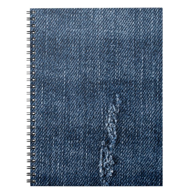 Old torn denim: jeans texture. notebook (Front)