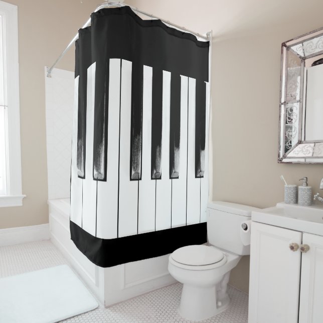 Old Torn Piano Keys COOL! Shower Curtain (In Situ)