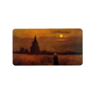 Old Tower In The Fields by Vincent van Gogh Label
