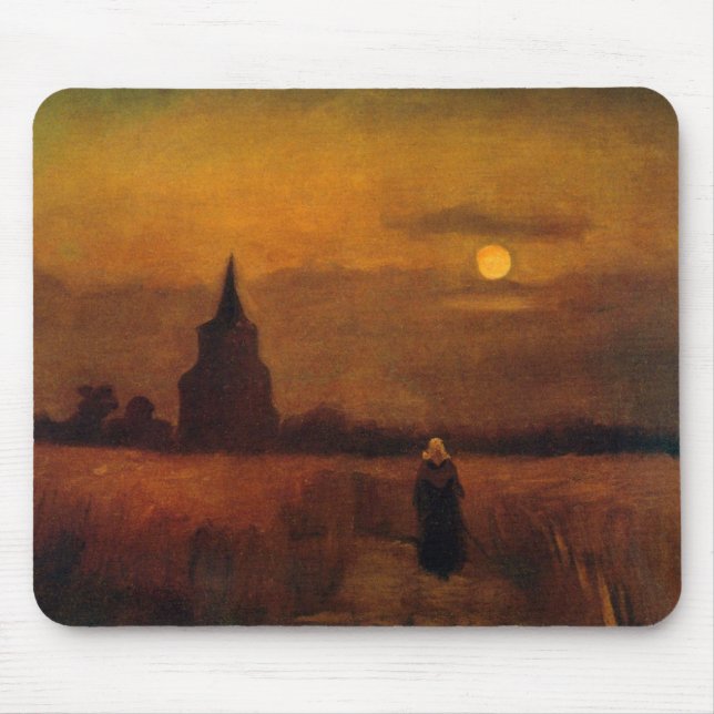 Old Tower In The Fields by Vincent van Gogh Mouse Pad (Front)