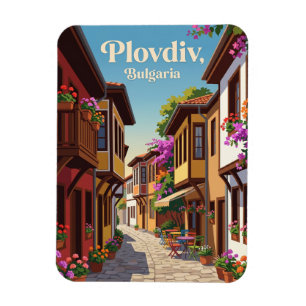 Old Town Alley, Plovdiv Bulgaria Magnet