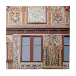 Old Town Building Frescos Ceramic Tile