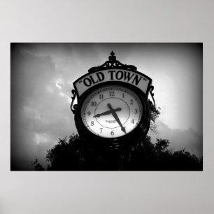 Old Town Clock Poster