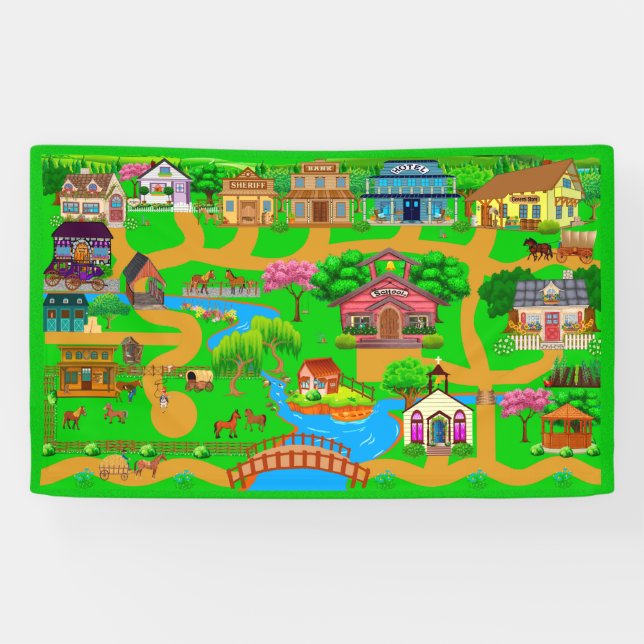 Old Town for Play 3x5 Banner (Horizontal)