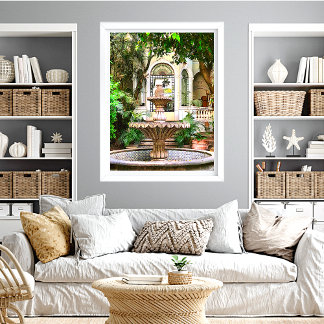 Old Town Hacienda Mexico Antique Poster