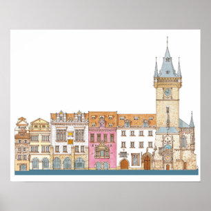 Old Town Hall. Prague Czech Poster