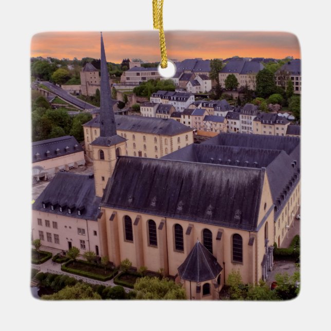 Old Town Luxembourg City Ceramic Ornament (Front)