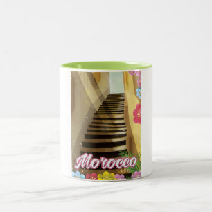 Old town Morocco travel poster Two-Tone Coffee Mug