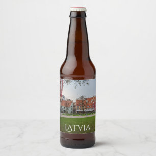 Old town of Riga in autumn Beer Bottle Label