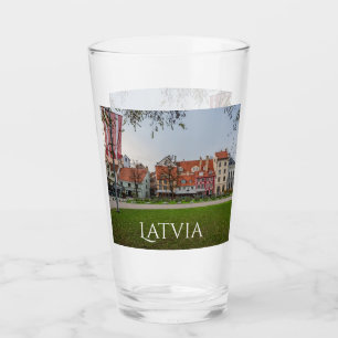 Old town of Riga in autumn Glass