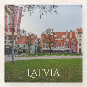Old town of Riga in autumn Glass Coaster