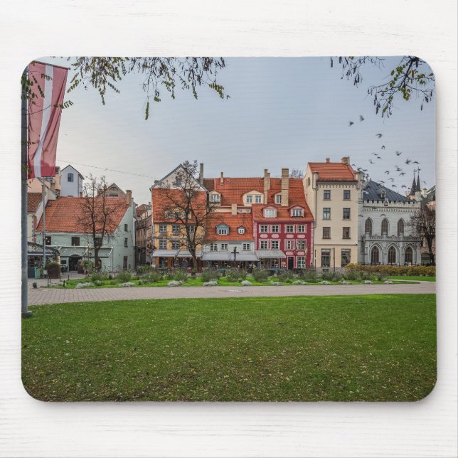 Old town of Riga in autumn Mouse Pad (Front)