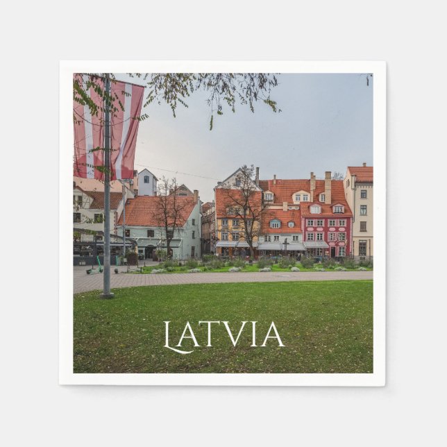 Old town of Riga in autumn Napkin (Front)