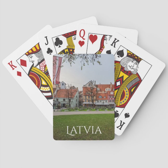 Old town of Riga in autumn Playing Cards (Back)