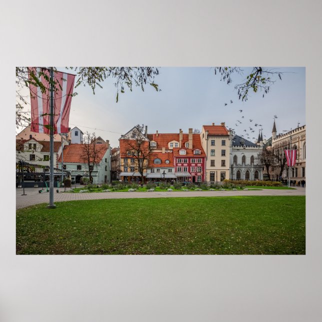 Old town of Riga in autumn Poster (Front)