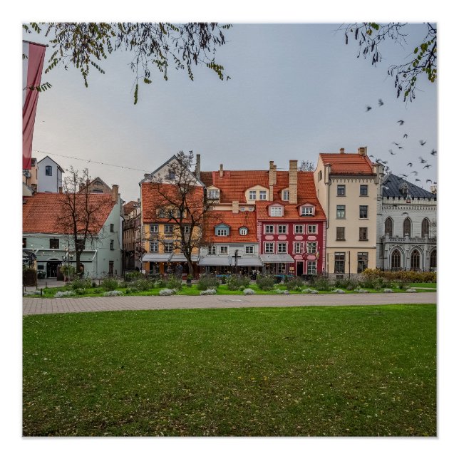 Old town of Riga in autumn Poster (Front)