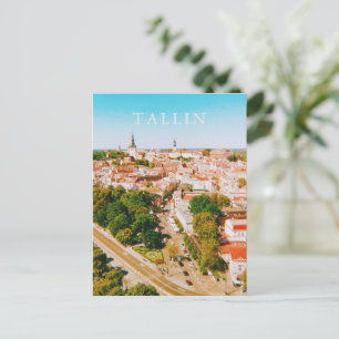 Old Town of Tallinn Estonia, City Art Holiday Postcard