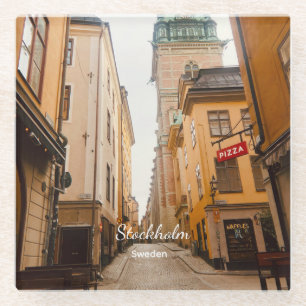 Old Town, Stockholm, Sweden Souvenir Glass Coaster