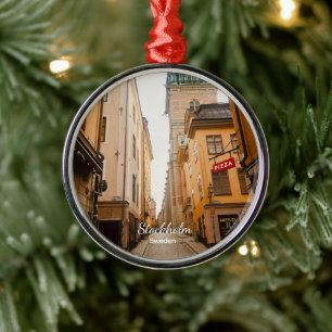 Old Town, Stockholm, Sweden Souvenir Metal Ornament