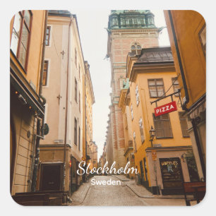 Old Town, Stockholm, Sweden Souvenir Square Sticker