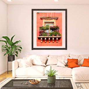 Old Town Village Balcony Mexico Pictures Poster