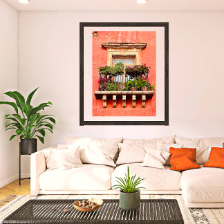 Old Town Village Balcony Mexico Pictures Poster