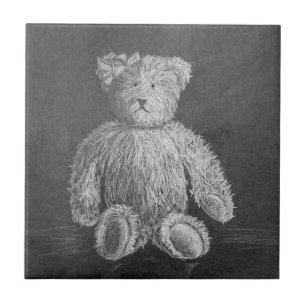 Old Toy original pastel drawing Ceramic Tile