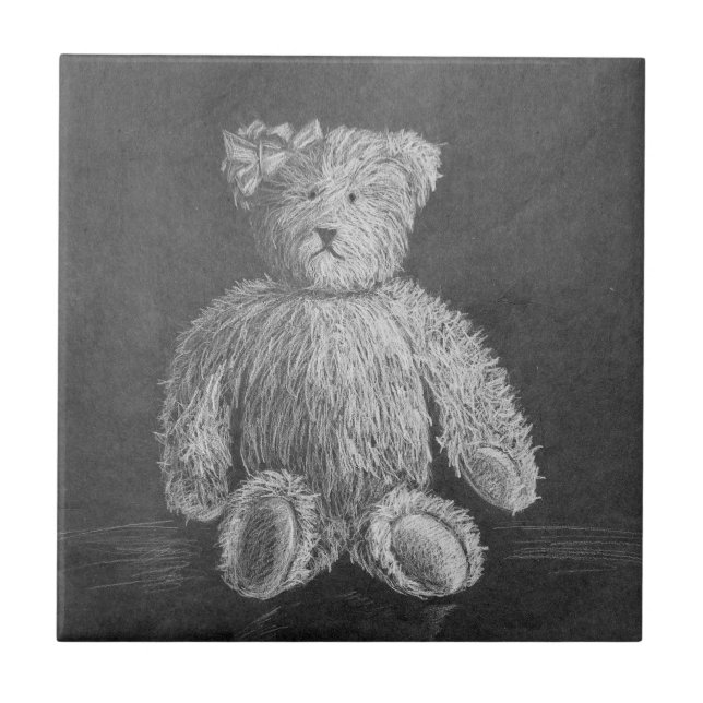 Old Toy original pastel drawing Ceramic Tile (Front)