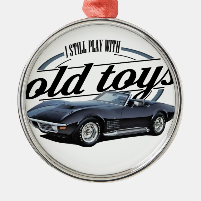 old toys black vette metal ornament (Front)