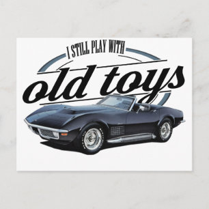 old toys black vette postcard