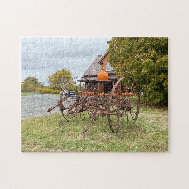 Old tractor and pumpkins jigsaw puzzle (Horizontal)