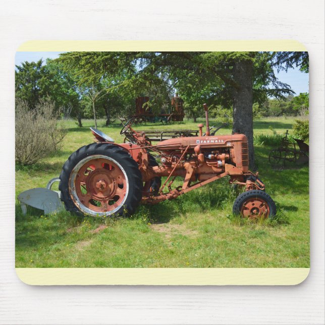 Old tractor in France Mouse Pad (Front)